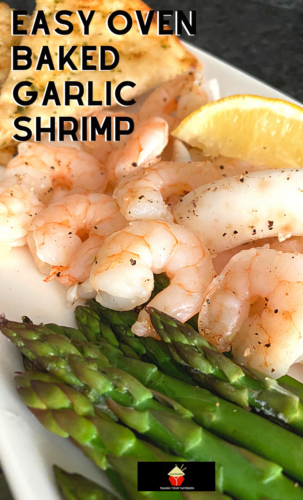 Easy Oven Baked Garlic Shrimp. A quick and easy oven - baked dinner, giving you juicy, perfectly cooked shrimp, infused with garlic and lemon.