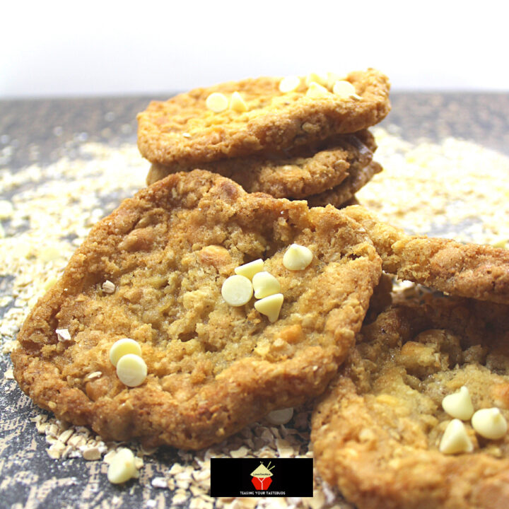 Chewy White Chocolate Oatmeal Cookies Chewy White Chocolate Oatmeal Cookies. Soft and Chewy on the inside and crispy on the outside, these are the BEST EVER oatmeal cookies, loaded with white chocolate. A simple classic cookie recipe