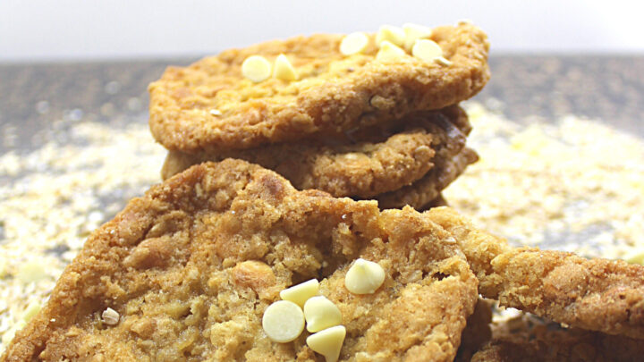 Chewy White Chocolate Oatmeal CookiesH scaled