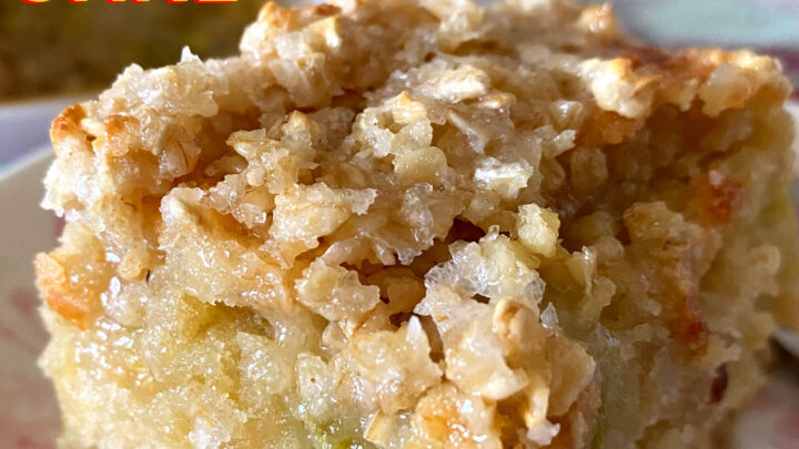 Lazy Daisy Rhubarb Oatmeal CakeH