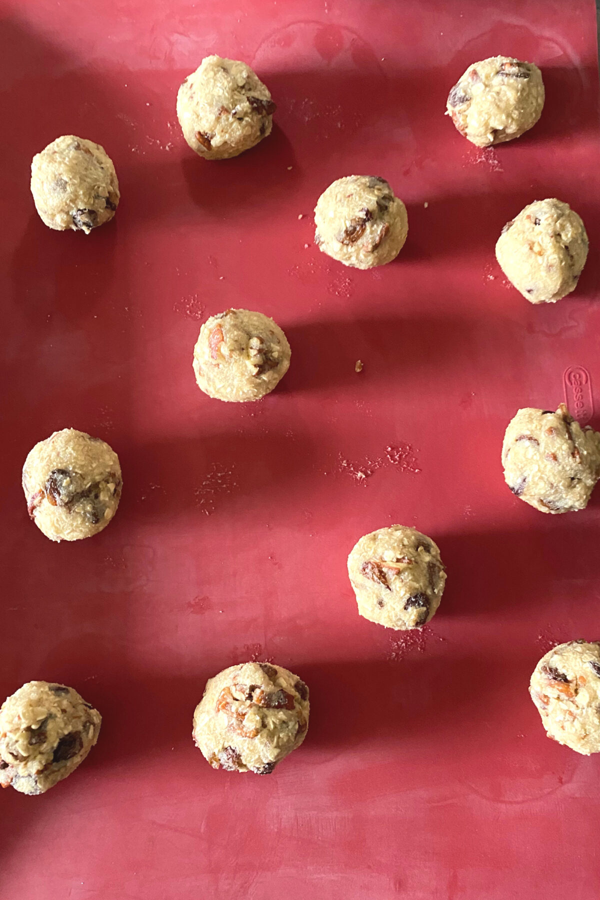 Pecan and Raisin Oatmeal Cookies 9 Pecan and Raisin Oatmeal Cookies, on baking sheet