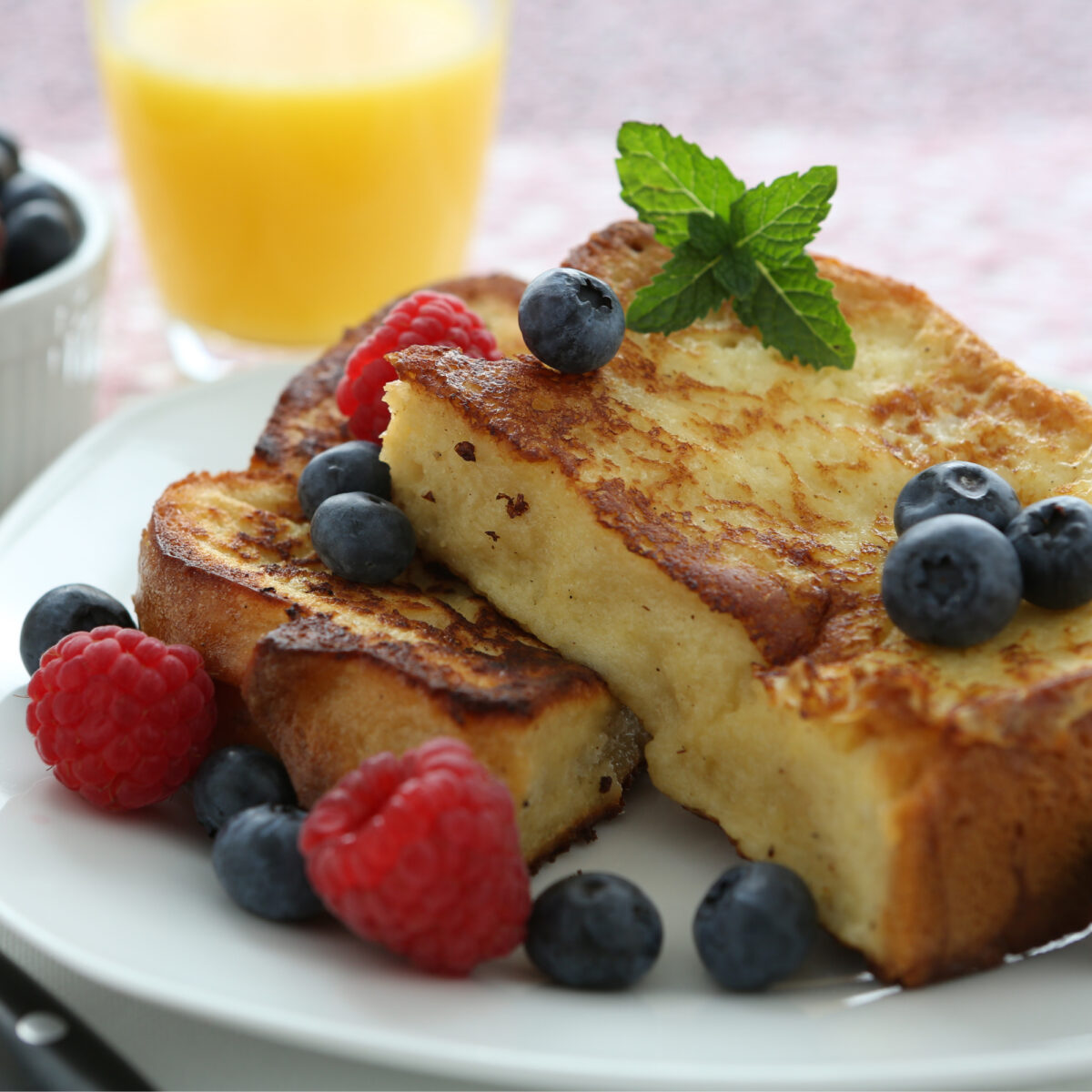 French Toast, A.K.A 'Eggy Bread" is soft bread, soaked in beaten egg and pan-fried in butter. Serve for breakfast or brunch with a selection of berries and a drizzle of honey
