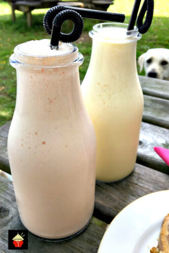 Easy Creamy Milkshakes, a variety of Strawberry, Banana or Salted Caramel. Perfect for parties and picnics and a hit with the family too!