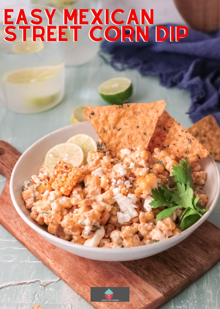 Easy Mexican Street Corn Dip Mexican Street Corn Dip, a traditional street food, serve warm or cold, with tortilla chips or with tacos. An easy dip recipe made of fresh corn, creamy mayo, and sour cream, a splash of lime, and Mexican Cotija cheese. The best ever dip you’ll eat!