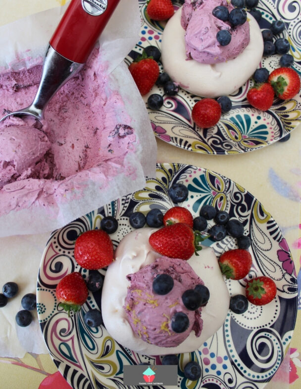 Creamy Blueberry and Lemon Ice Cream Lovefoodies