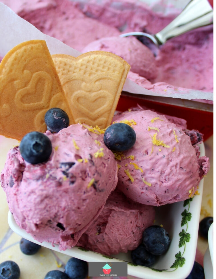 Creamy Blueberry and Lemon Ice Cream Lovefoodies