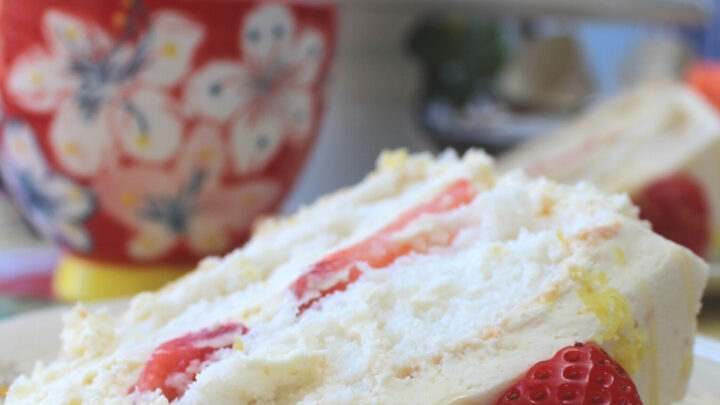 Strawberry and Lemon Angel Food CakeH