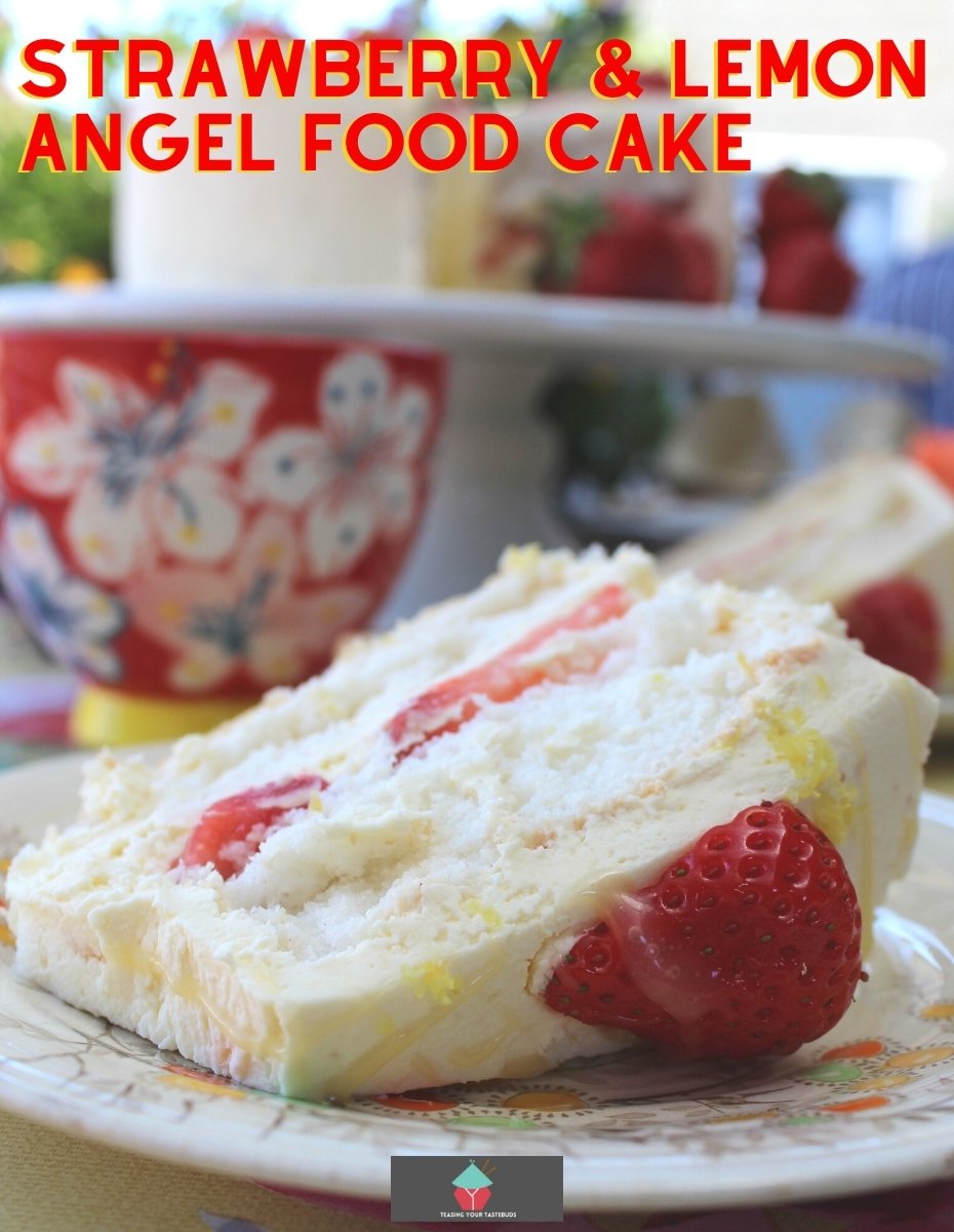 Strawberry and Lemon Angel Food Cake Strawberry and Lemon Angel Food Cake. Strawberry and lemon angel food cake is a light and fluffy sponge type cake, sandwiched with lemon whipped cream and fresh strawberries. An easy recipe for a no fat cake. The best homemade angel cake recipe, perfect for dessert