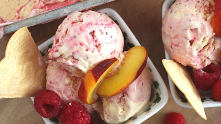 Peach Melba Ice CreamH