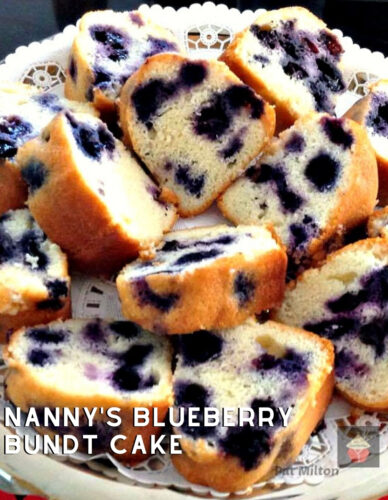 Nanny's Blueberry Bundt Cake is a delicious soft cake bursting with blueberries. Easy to make and always a family favorite!