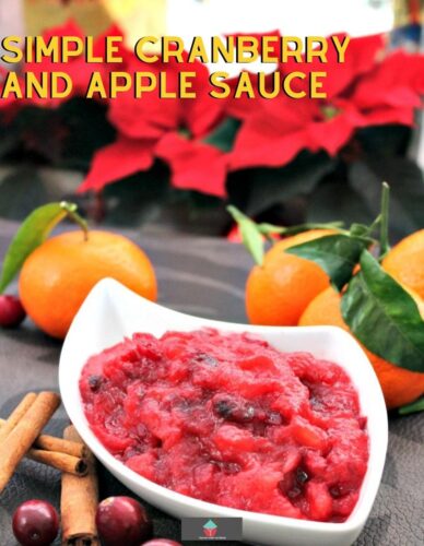 This simple cranberry and apple sauce is an easy recipe, perfect with a turkey dinner! Also use as a sauce,marinade,add in wraps, salads. Also great as gifts in jars