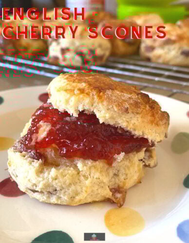 Classic English Cherry Scones. Quick and Easy to make, moist, light, and fluffy! Perfect for High Tea or Afternoon Tea. This is a very popular recipe and for those searching for a good, reliable English scone recipe, this won't disappoint!