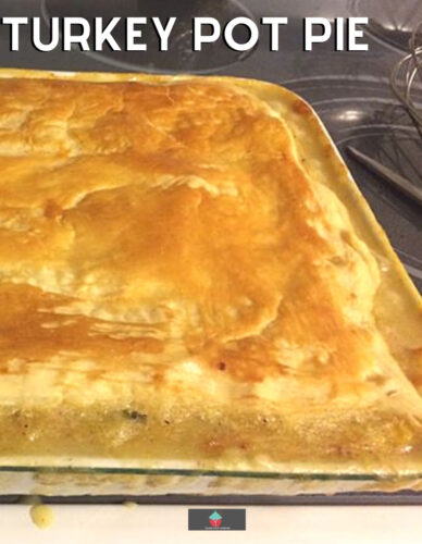 Turkey Pot Pie Recipe, easy and delicious, using leftover turkey. Options to use biscuits or pie crust. You choose! Perfect for leftover turkey from Thanksgiving!