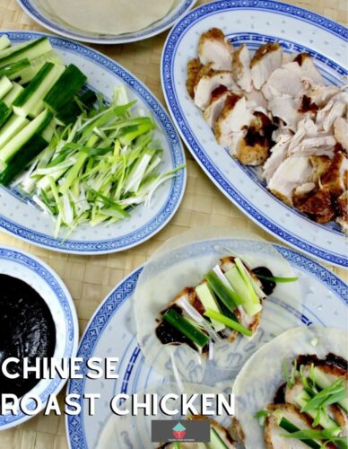 Chinese Roast Chicken is a nice aromatic tasting dish with Chinese flavors, serve as a dinner or appetizer using some lovely pastry wraps. Delicious!