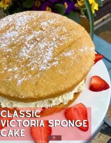 Classic Victoria Sponge Cake. Easy recipe for how to make a classic Victoria sponge Cake, a popular British cake, traditionally eaten at afternoon tea.