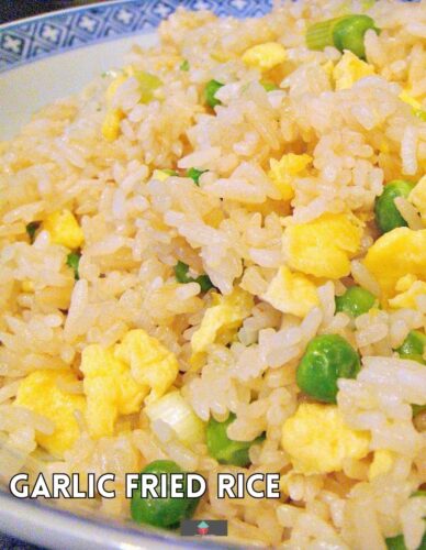Make some delicious Garlic Fried Rice! I make this often, it's quick, easy and super tasty! Perfect as a side or main dish together with a Chinese dinner.