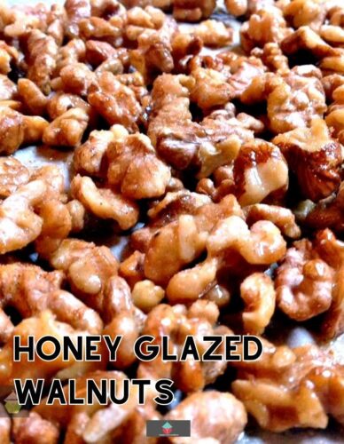 Honey Glazed Walnuts. A very simple and flexible recipe allowing you to choose your nuts and seasonings to suit! Only takes a few minutes to make too!