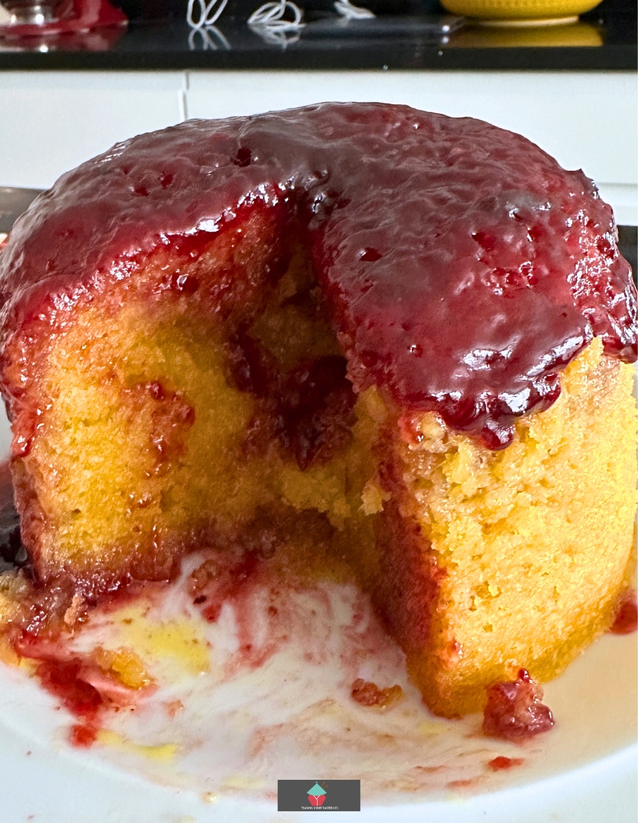 Cherry and Orange Steamed Cake Cherry and Orange Steamed Cake. Cherry and Orange Steamed Cake or pudding is a lovely soft and fluffy cake steamed on the stovetop, steamer, or multicooker. Bursting with refreshing orange flavor throughout the cake and coated in morello cherry jam.