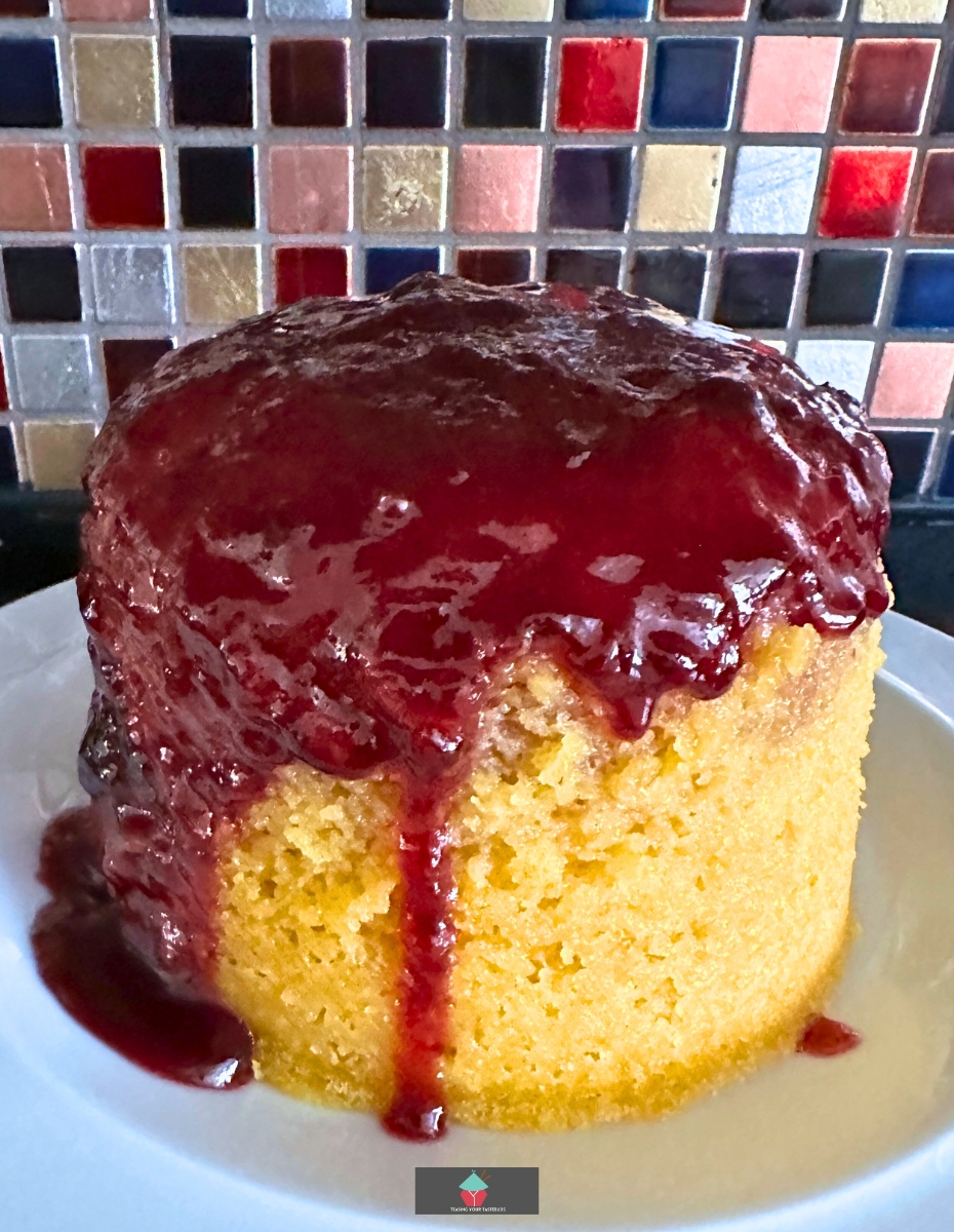 Cherry and Orange Steamed Cake Cherry and Orange Steamed Cake. Cherry and Orange Steamed Cake or pudding is a lovely soft and fluffy cake steamed on the stovetop, steamer, or multicooker. Bursting with refreshing orange flavor throughout the cake and coated in morello cherry jam.