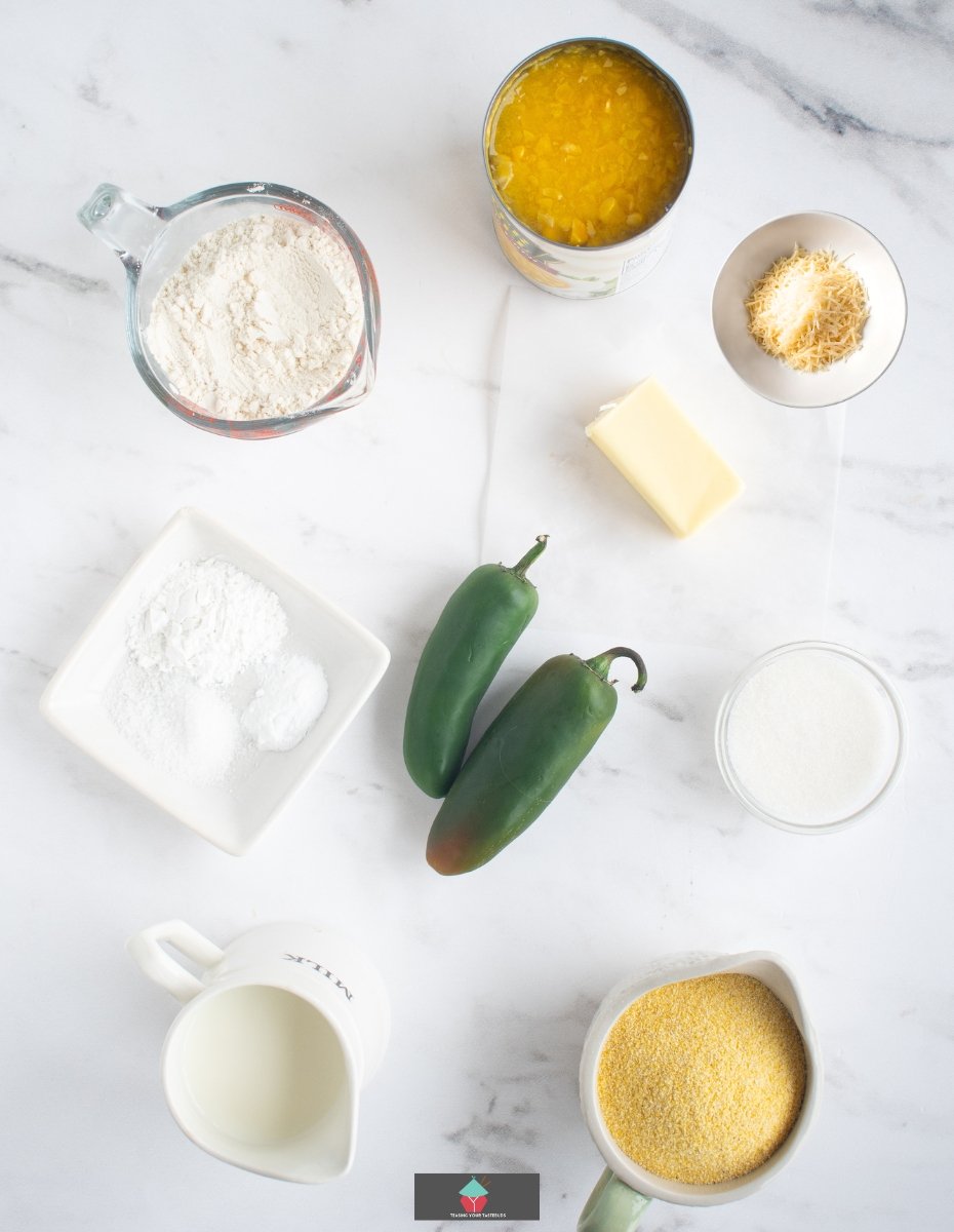 Quick Jalapeño and Cheese Cornbread, ingredients