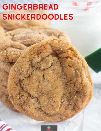 Gingerbread Snickerdoodles are deliciously soft and chewy brown sugar cookies flavored with ginger and cinnamon. A popular Christmas cookie.