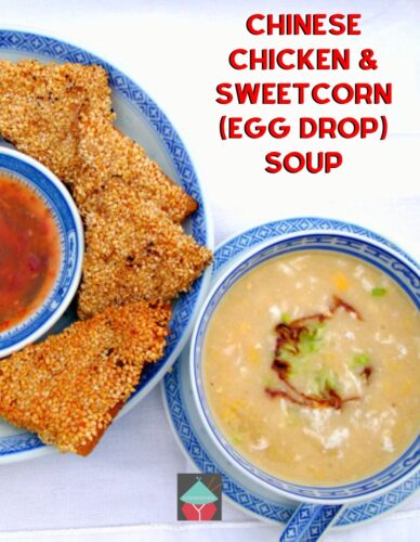 Chinese Chicken and Sweetcorn Egg Drop Soup is a really quick & easy recipe.Perfect as a starter or a main meal. You can also swap the chicken for crab or tofu.