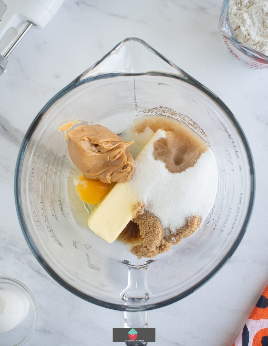 Chocolate Dipped Peanut Butter Cookies, mixing ingredients Chocolate Dipped Peanut Butter Cookies, mixing ingredients