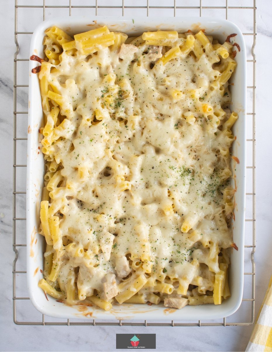 Chicken Alfredo Ziti Pasta Bake, baked Chicken Alfredo Ziti Pasta Bake, baked