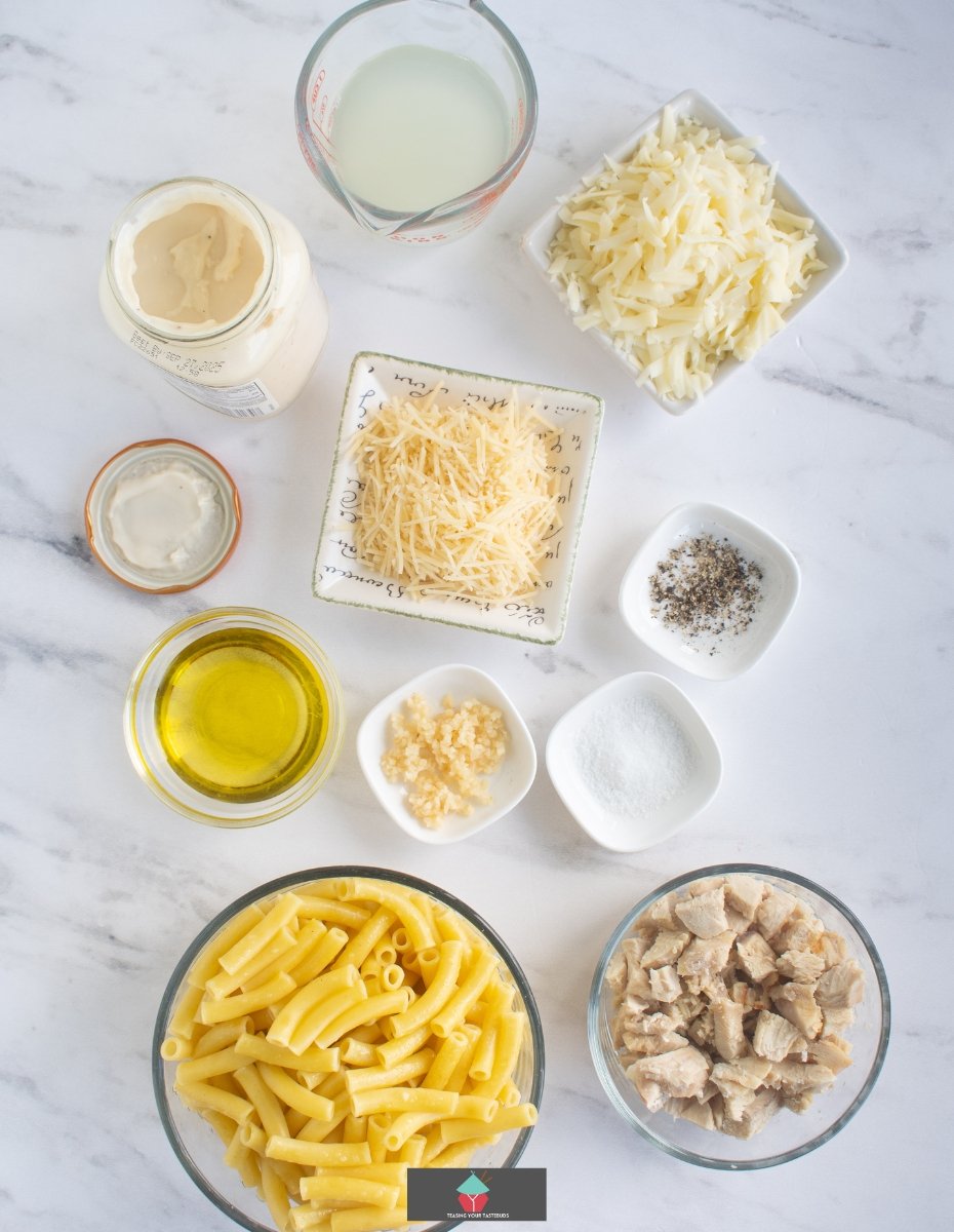 Chicken Alfredo Ziti Pasta Bake, ingredients Chicken Alfredo Ziti Pasta Bake, ingredients