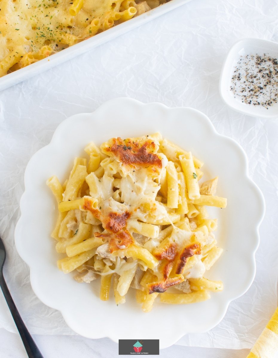 Chicken Alfredo Ziti Pasta bake recipe is an easy dinner, loaded with chicken, mozzarella and parmesan cheese and baked in a creamy Alfredo sauce. Chicken Alfredo Ziti Pasta bake recipe is an easy dinner, loaded with chicken, mozzarella and parmesan cheese and baked in a creamy Alfredo sauce.