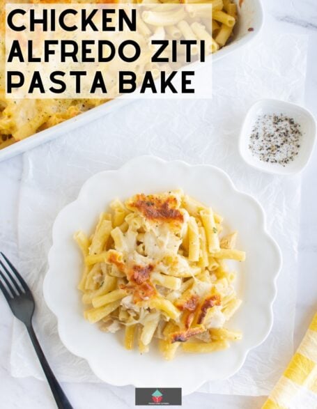 Chicken Alfredo Ziti Pasta bake recipe is an easy dinner, loaded with chicken, mozzarella and parmesan cheese and baked in a creamy Alfredo sauce. Chicken Alfredo Ziti Pasta bake recipe is an easy dinner, loaded with chicken, mozzarella and parmesan cheese and baked in a creamy Alfredo sauce.