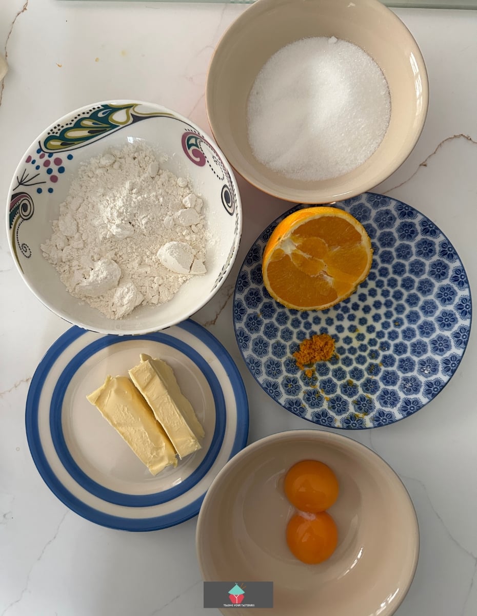 Orange Fruit Pound Cake, ingredients